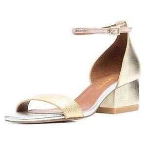XYD Heels for Women, Open Toe, Ankle Strap, Buckled Low Chunky Block Pumps